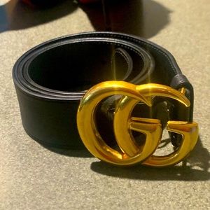 GG Mormont Leather belt with shiny buckle